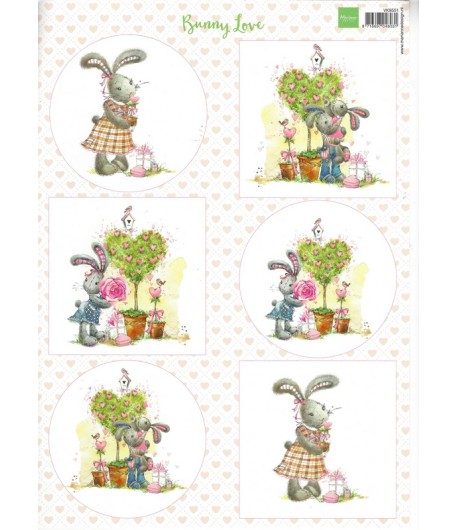 FEUILLE BUNNY LOVE - VK9551 - MARIANNE DESIGN