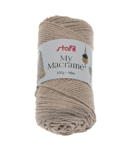 CORDON MACRAME CAMEL 3 MM - 100 GR