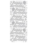 STICKERS HAPPY BIRTHDAY ARGENT