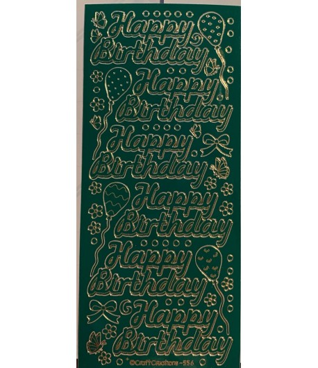 STICKERS HAPPY BIRTHDAY VERT/OR