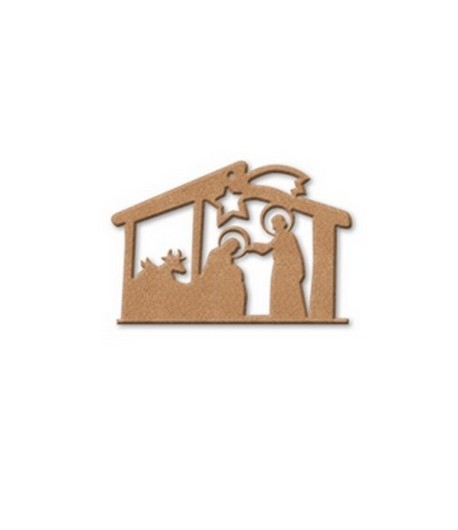 PLAQUE CRECHE EN MEDIUM 13.1X12CM