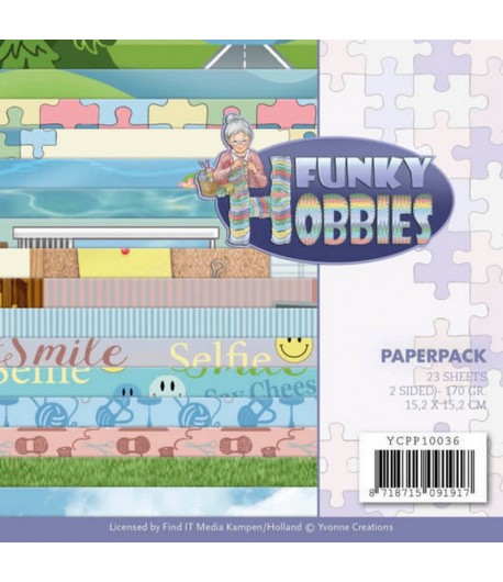 BLOC 23 FEUILLES 15 X 15 CM - FUNKY HOBBIES YCPP10036