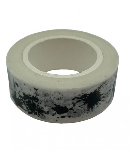 MASKING TAPE BLANC TACHES NOIRES X 10 M