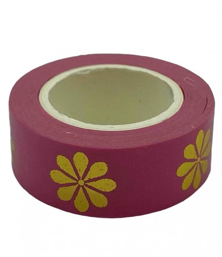 MASKING TAPE ROSE FLEURS OR X 10 M