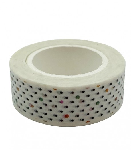 MASKING TAPE BLANC POIS X 10 M