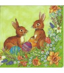 SERVIETTE LAPINS ET OEUFS 2