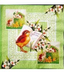 SERVIETTE POUSSINS DE PAQUES TONS VERTS