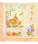 SERVIETTE LAPIN VICHY ORANGE