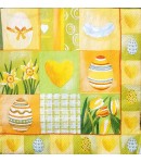 SERVIETTE OEUFS ET FLEURS