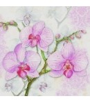 SERVIETTE ORCHIDEES ROSES