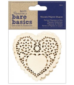 NAPPERONS COEUR EN BOIS X 4