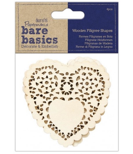 NAPPERONS COEUR EN BOIS X 4