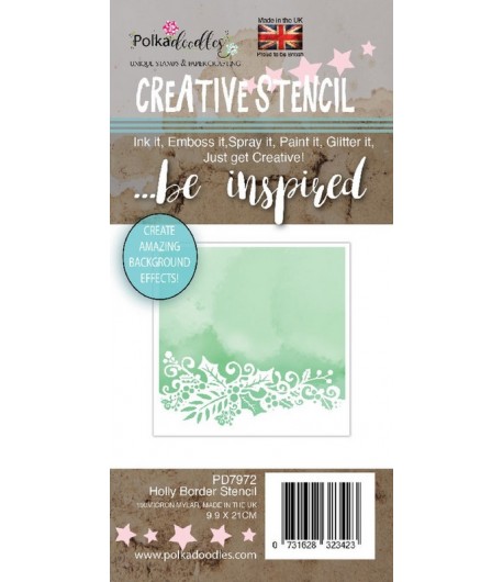 POCHOIR HOLLY BORDER - POLKADOODLES - PD7972