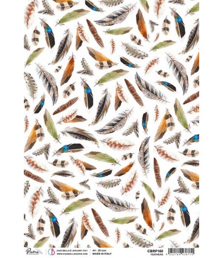PAPIER DE RIZ A4 FEATHERS 21 X 29.7CM CBRP160