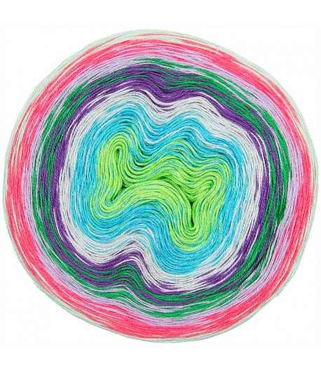 COTTON DEGRADE LUCKY 8 ROSE VERT (007)