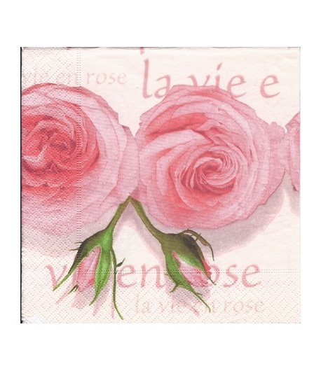 SERVIETTE LA VIE EN ROSE