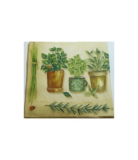 SERVIETTE PLANTES AROMATIQUES