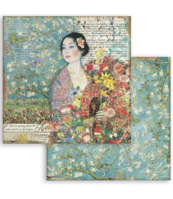 PAPIER DAME EVENTAIL 30X30CM - SBB776 - STAMPERIA