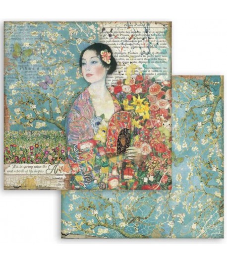 PAPIER DAME EVENTAIL 30X30CM - SBB776 - STAMPERIA