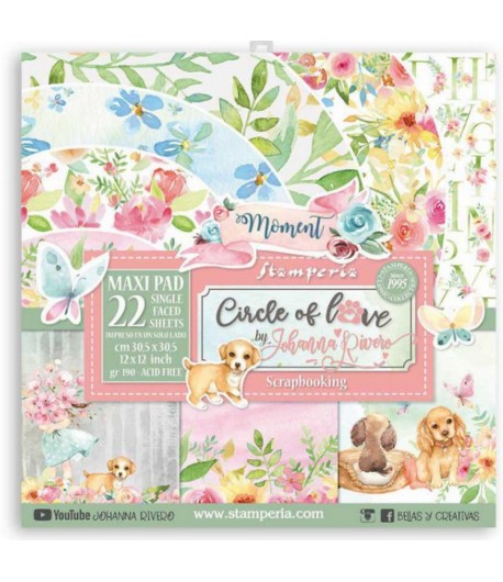 BLOC 22 FEUILLES CIRCLE OF LOVE -  30 X 30 CM - SBBXLB10G