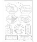 MOULE PVC FLEXIBLE PASSION - MUSIQUE ET ETIQUETTES 21 X 29.7 CM - K3PTA492