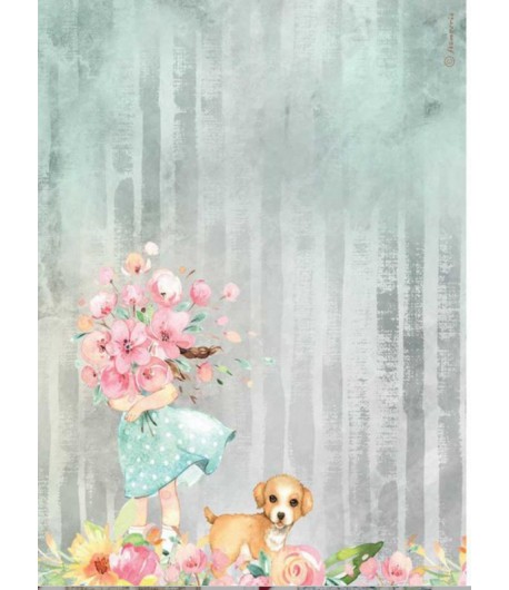 PAPIER DE RIZ A4 CIRCLE OF LOVE - 21X29.7 - DFSA4528 - STAMPERIA