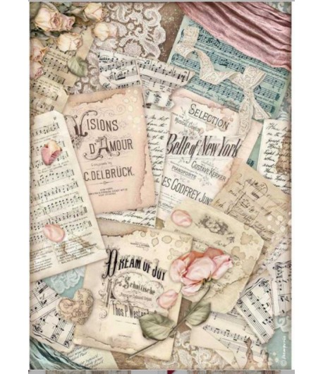 PAPIER DE RIZ A4 PASSION - VISION D'AMOU 21X29.7 - DFSA4541 - STAMPERIA