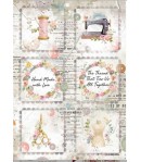 PAPIER DE RIZ A4 ROMANTIC - THREADS MINI CARTES 21X29.7 - DFSA4568 - STAMPERIA