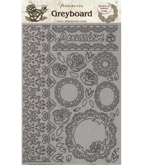 FORMES CARTON A4 PASSION DENTELLES ET ROSES KLSPDA424 - STAMPERIA