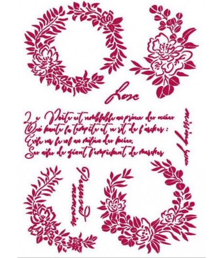 POCHOIR ROMANTIC JOURNAL GUIRLANDES 21X29.7CM KSG461