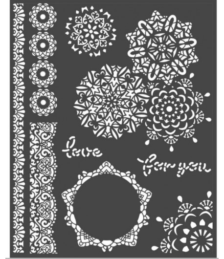 POCHOIR PASSION DENTELLES 20X25 EP 0.25 KSTD068 STAMPERIA