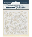 FORMES CARTON DECORATIVE CHIPS ROSES 14X14CM - SCB44