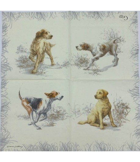 SERVIETTE LES 4 CHIENS