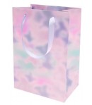 SAC CADEAU MOTIF FLORAL BLEU 18X26X12CM