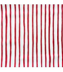 TISSU BLANC A RAYURES ROUGES - 10 CM X 160 CM