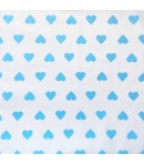 TISSU BLANC A COEURS BLEUS - 10 X 160 CM