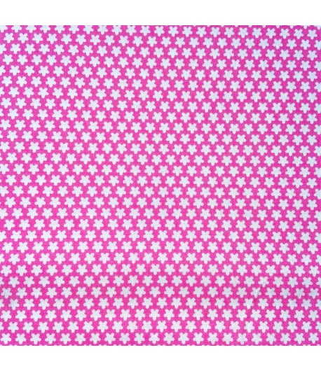 TISSU ROSE A ETOILES BLANCHES - 10 CM X 160 CM