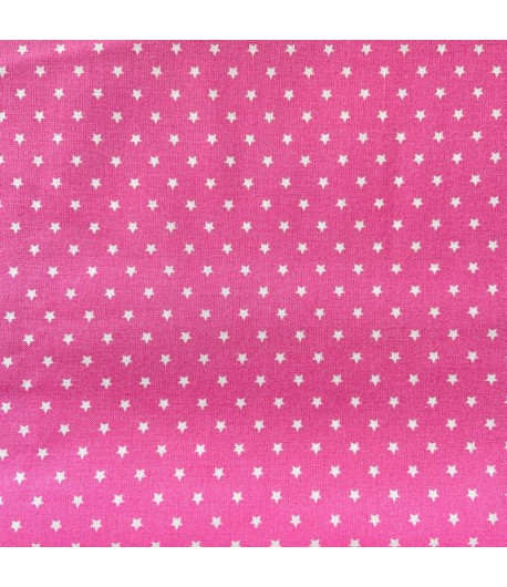 TISSU ROSE A ETOILES BLANCHES - 10 CM X 160 CM