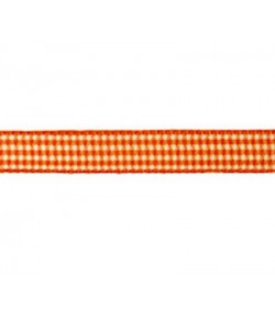 RUBAN VICHY ORANGE 10MM - 1 M