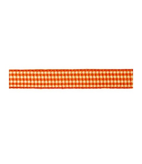 RUBAN VICHY ORANGE 10MM - 1 M