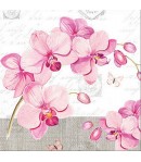 SERVIETTE ORCHIDEES ROSES 2