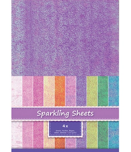 FEUILLES A4 SPARKLING HOLOGRAPHIQUE - VIOLET X 4