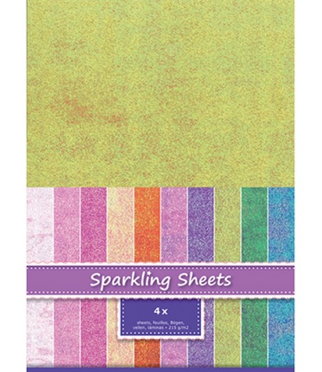 FEUILLES A4 SPARKLING HOLOGRAPHIQUE - VERT X 4