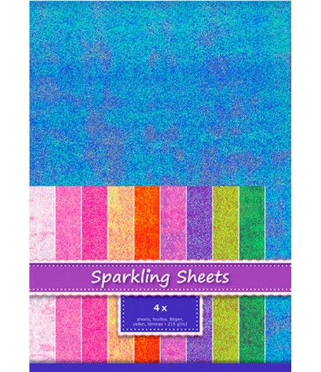FEUILLES A4 SPARKLING HOLOGRAPHIQUE - TURQUOISE X 4