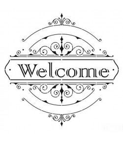 POCHOIR 25 X 25 CM MIXED MEDIA  - WELCOME