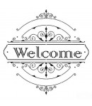 POCHOIR 25 X 25 CM MIXED MEDIA  - WELCOME