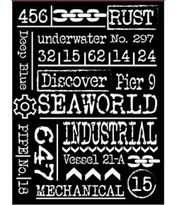 POCHOIR 15X20 EP 0.5 SEA WORLD WRITINGS KSAT11 STAMPERIA