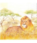 SERVIETTE LION ET LIONNES