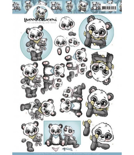 FEUILLE 3D PANDA HUGS CD11446