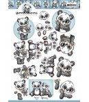 FEUILLE 3D PANDA HUGS CD11446